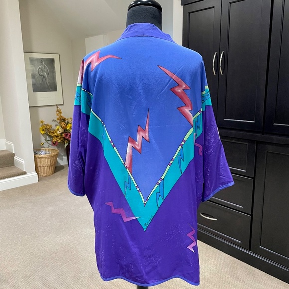 One-of-a-Kind Handpainted Silk Wearable Art Top by Ellen Spring - Picture 4 of 6